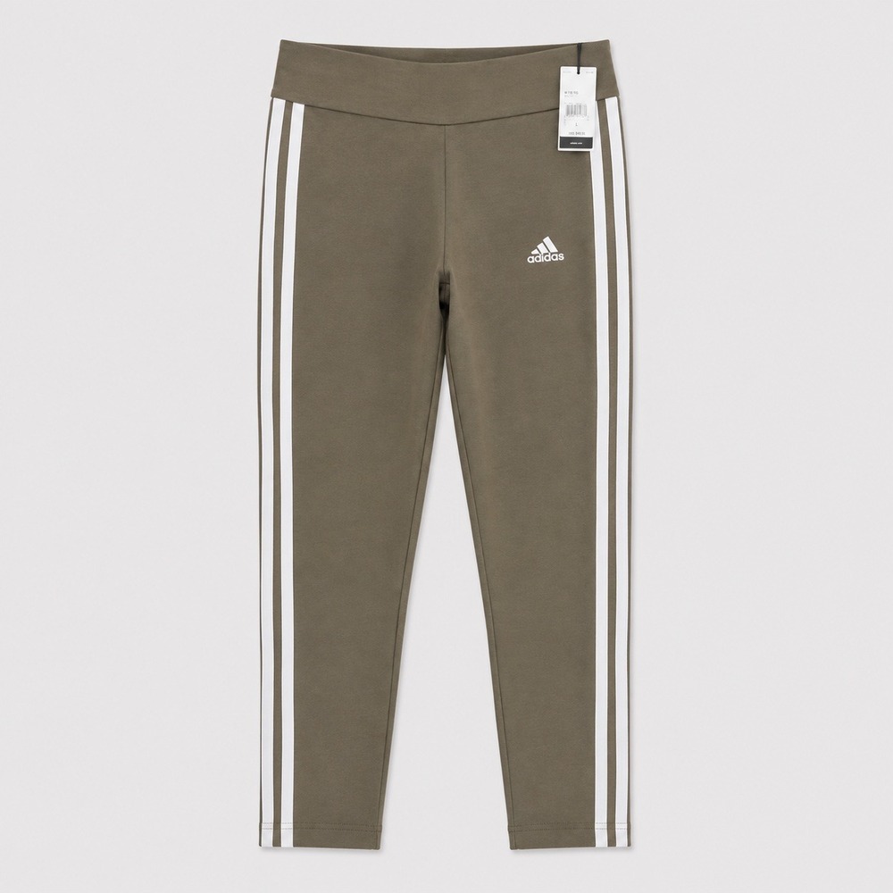 ADIDAS Tights Womens XS Olive Strata ID0027 3-Stripes Activewear Leggings NEW